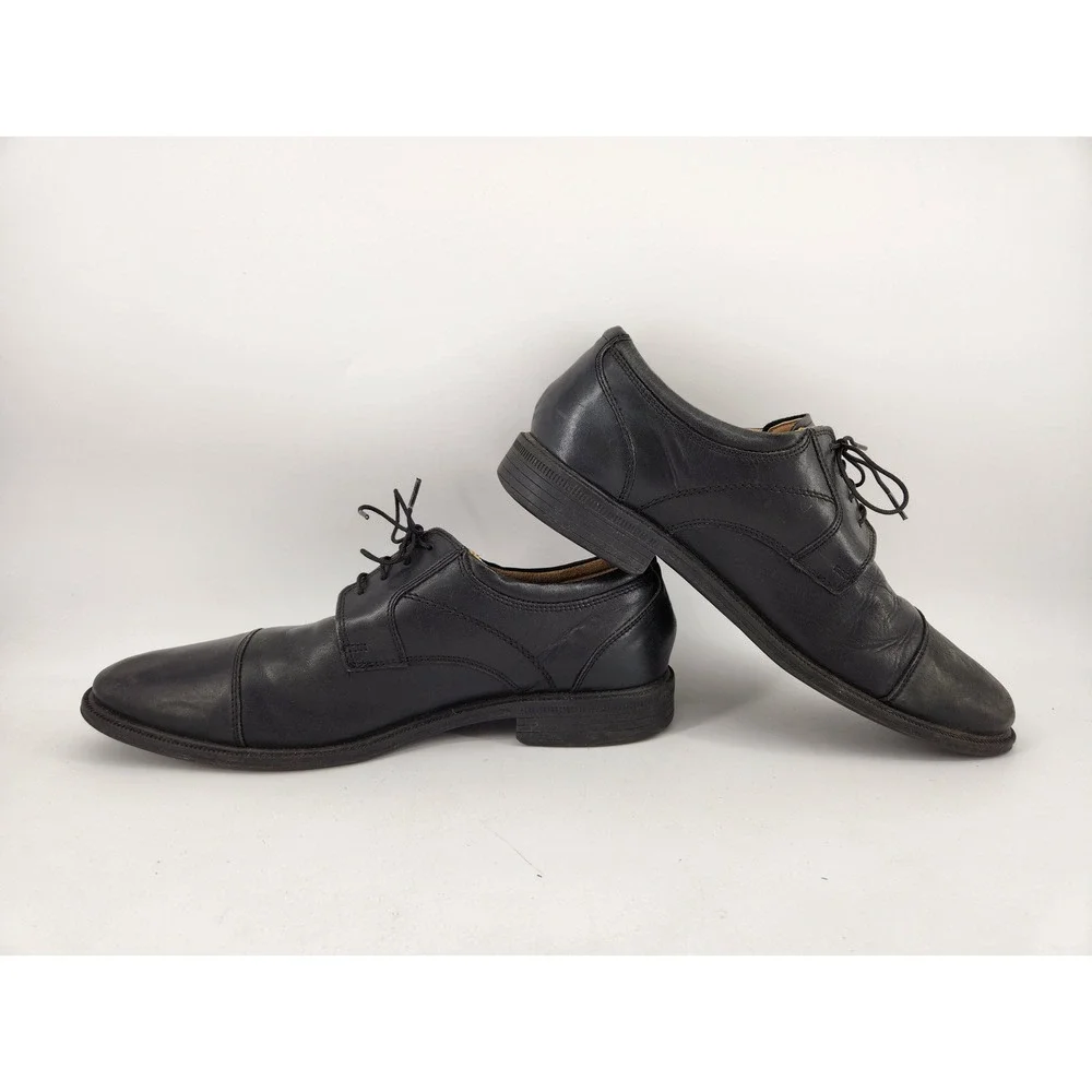 Florsheim Cap Toe Oxford Mens 9 D Black Leather Lace Up Dress Shoes 11704-001